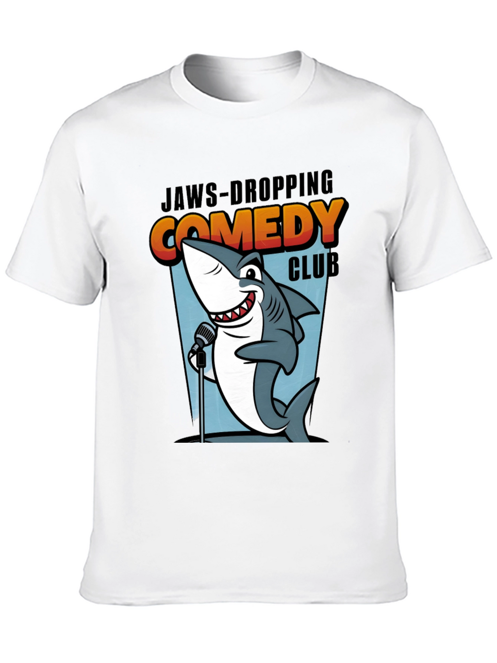 Jaws-Dropping Comedy Club T-Shirt Stand-Up Shark Tee