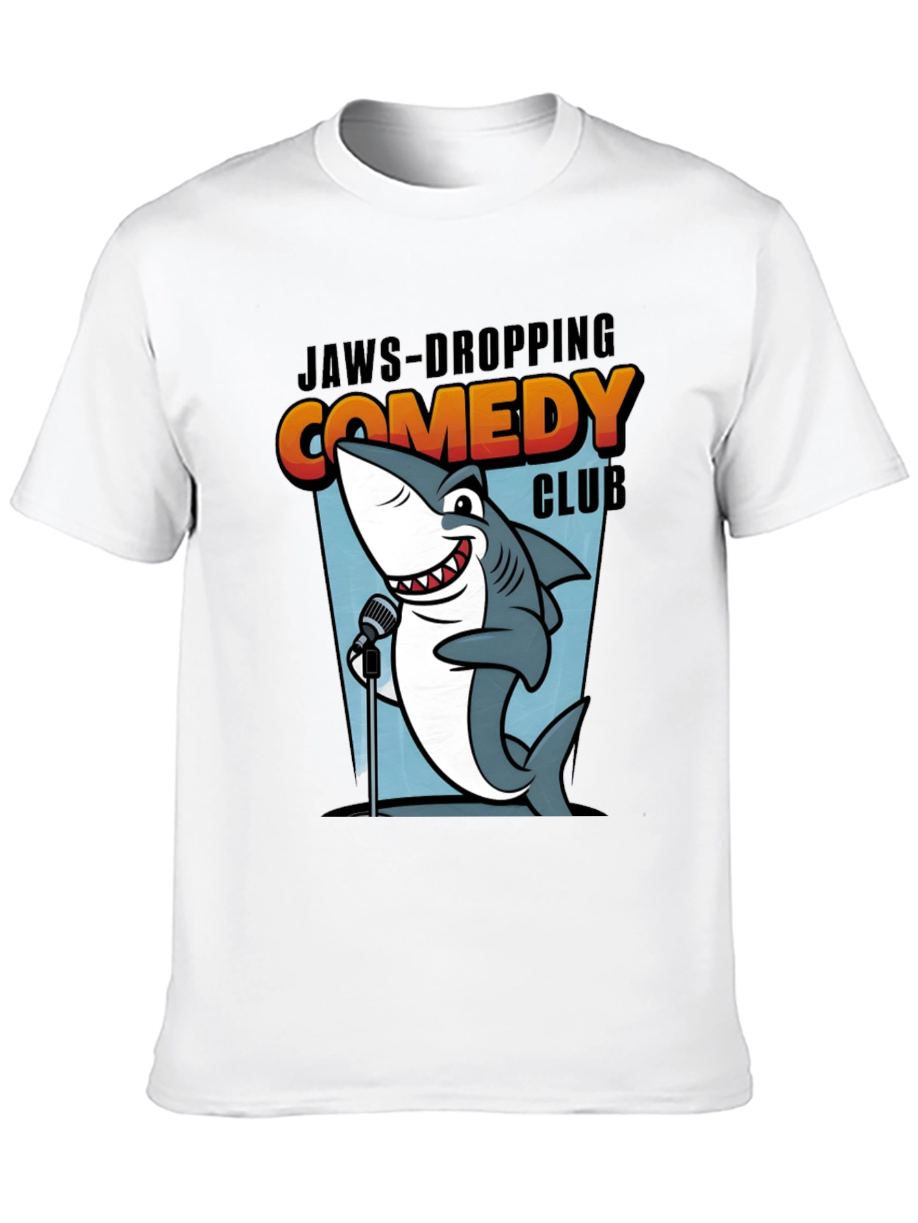 Jaws-Dropping Comedy Club T-Shirt Stand-Up Shark Tee