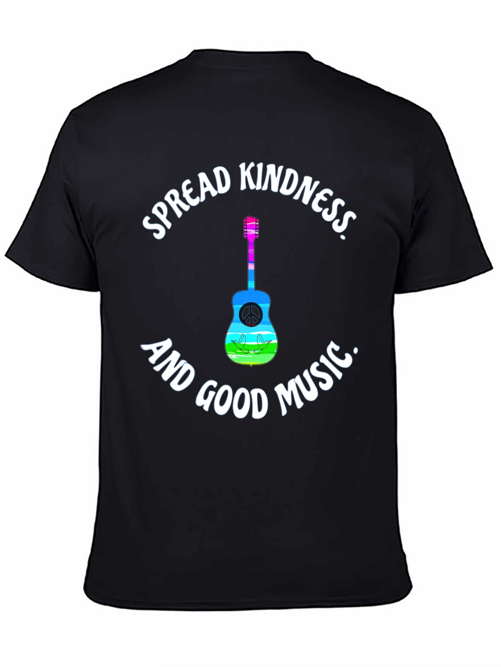 Spread Kindness Music Tee - Black Cotton T-Shirt