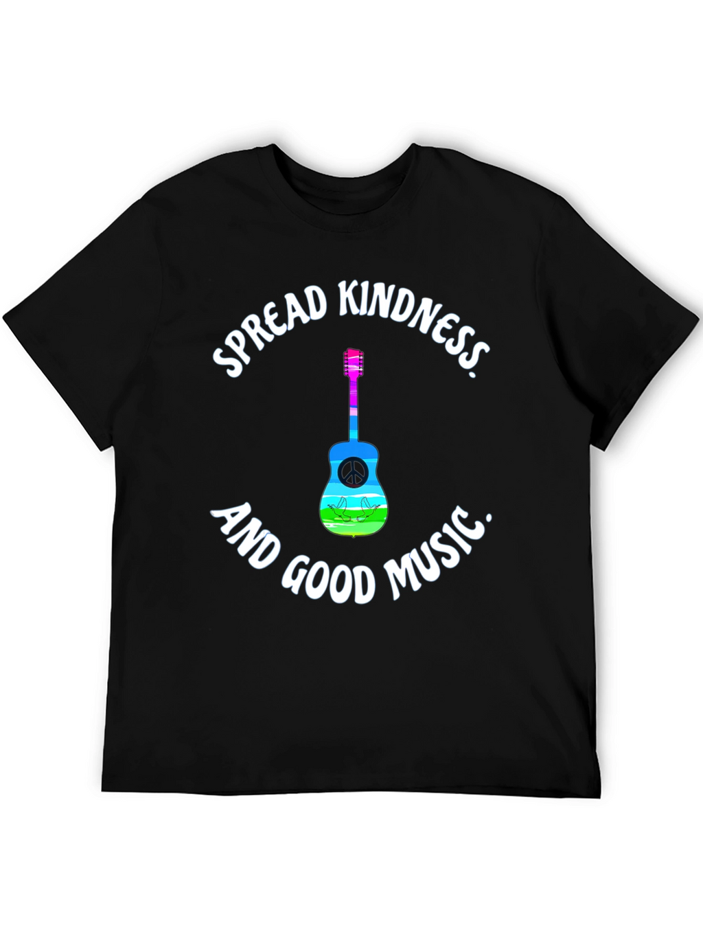 Spread Kindness Music Tee - Black Cotton T-Shirt