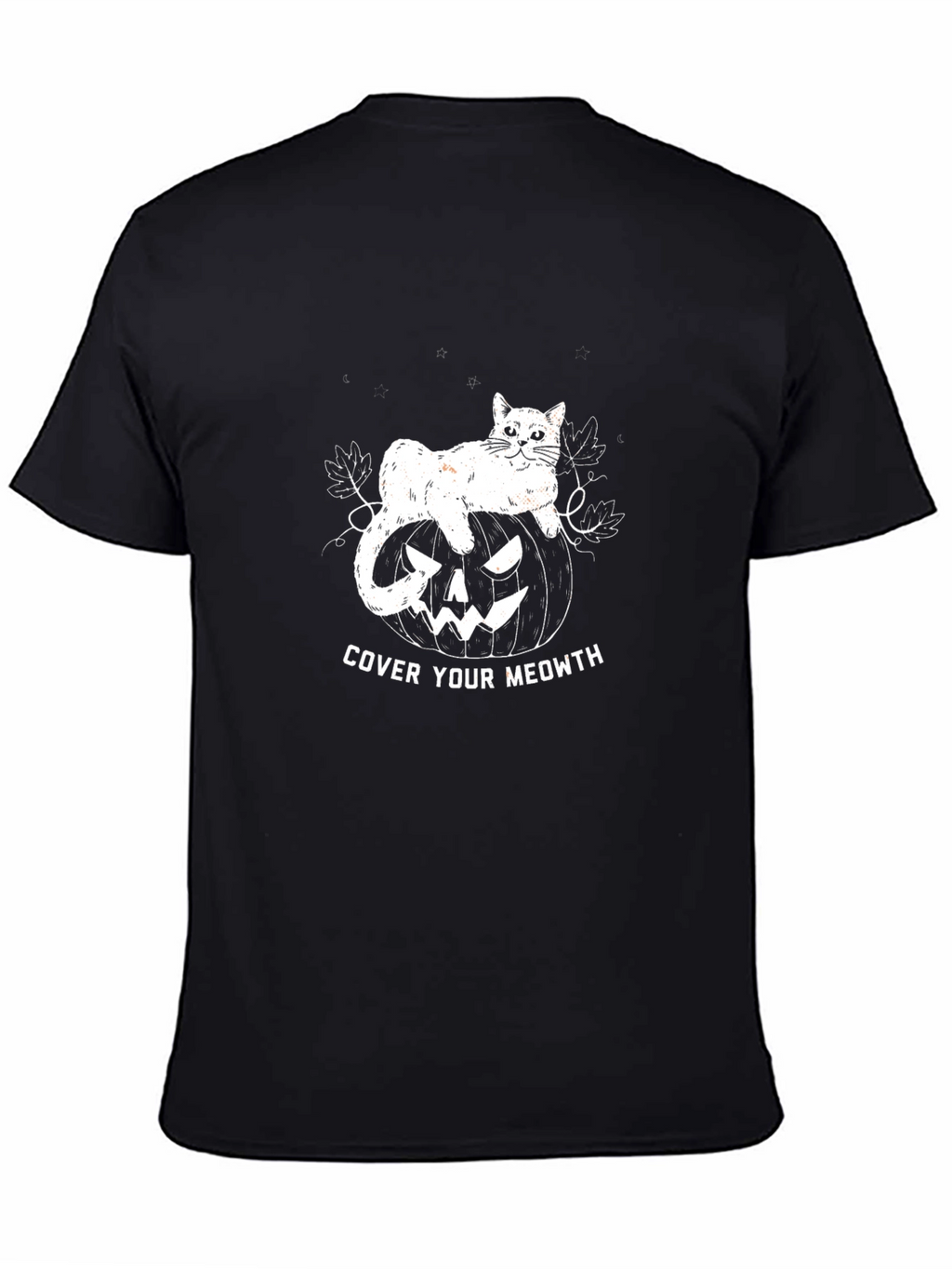 Cover Your Meowth Halloween Cat Pumpkin Black T-shirt