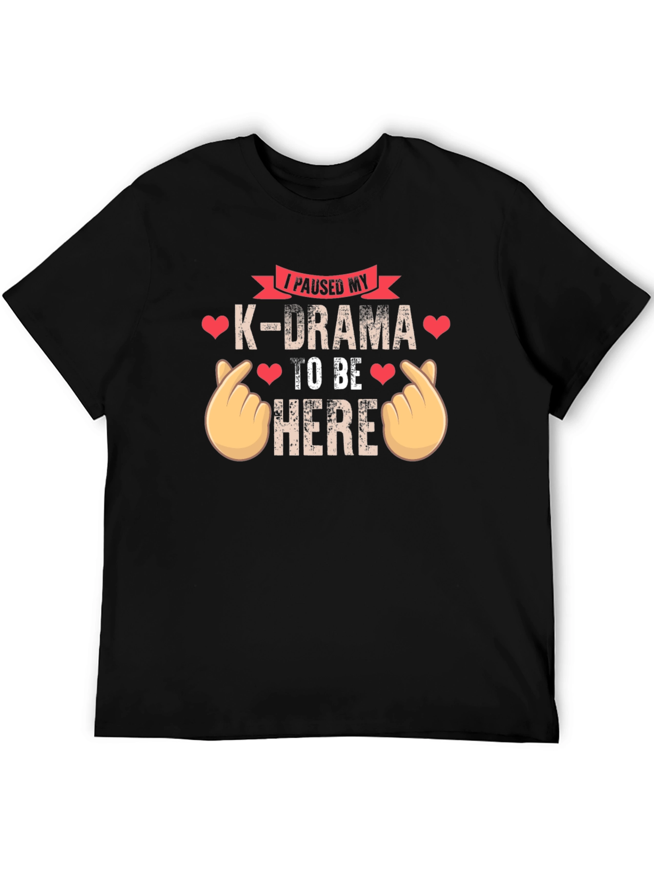 K-Drama Paused Here Black Graphic Tee