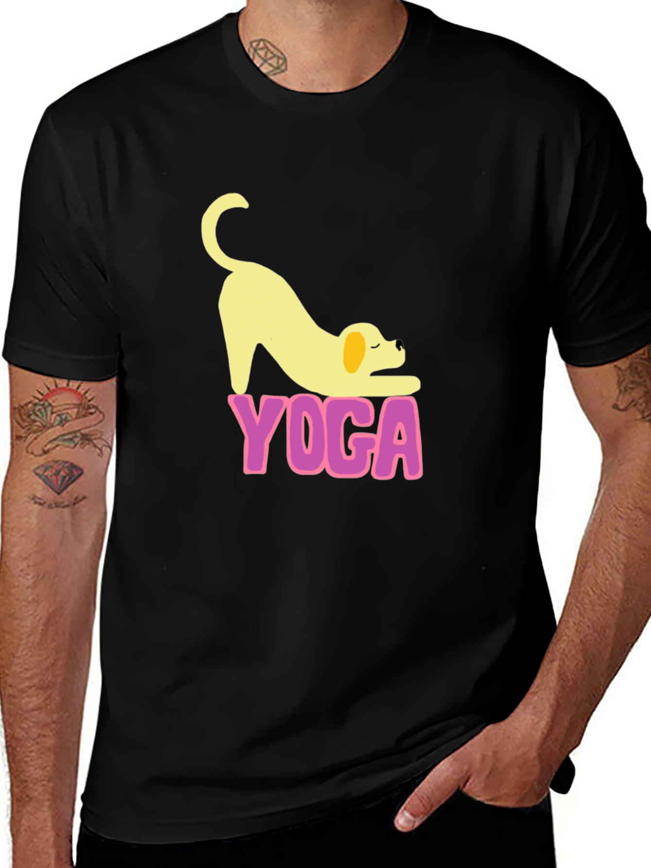 Yoga Dog Black T-Shirt