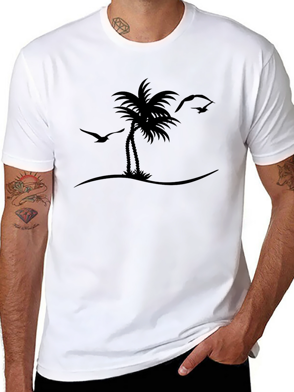 Island Life Tee - Black Palm Tree Graphic T-Shirt