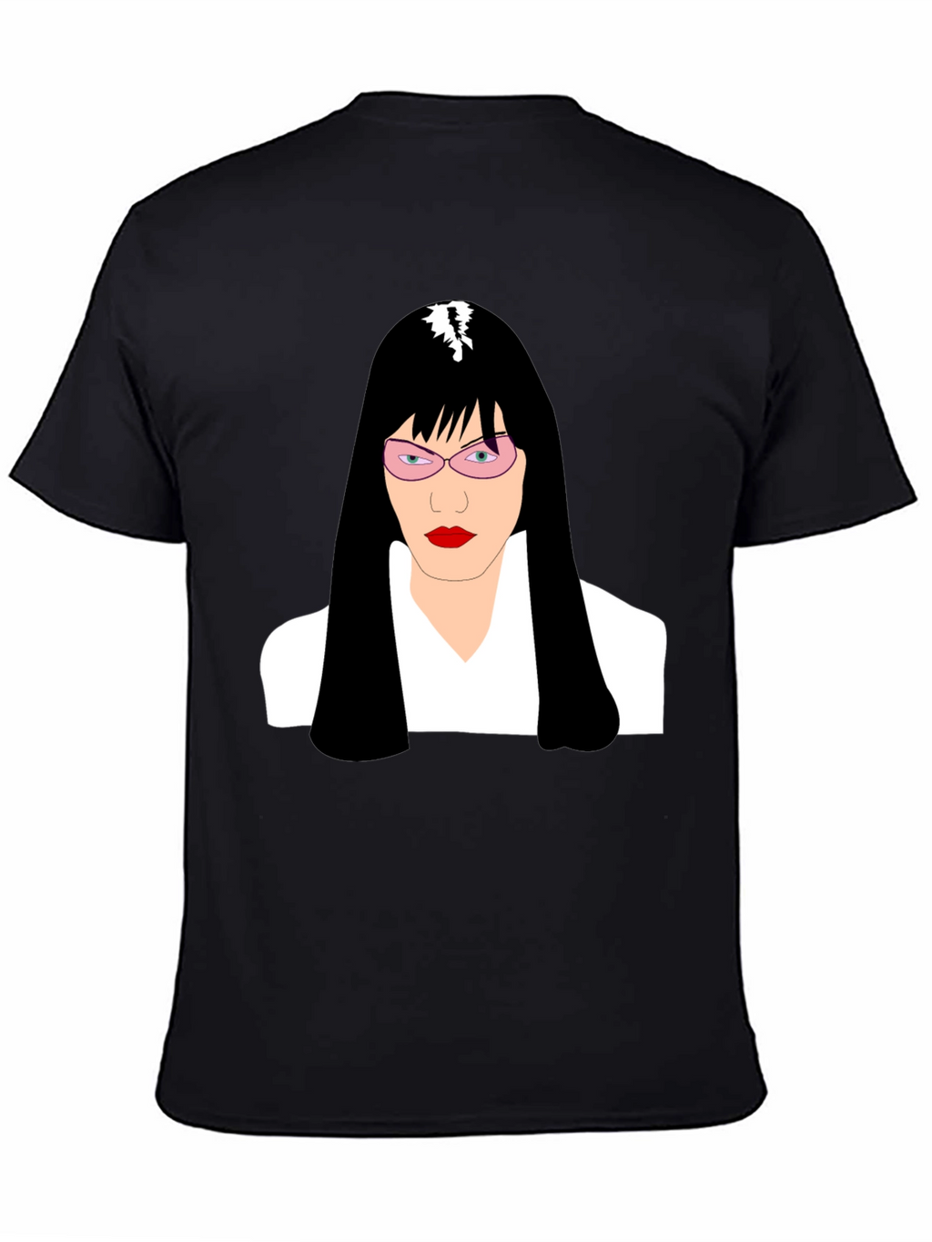 Stylish Graphic T-Shirt - Woman with Pink Glasses Design