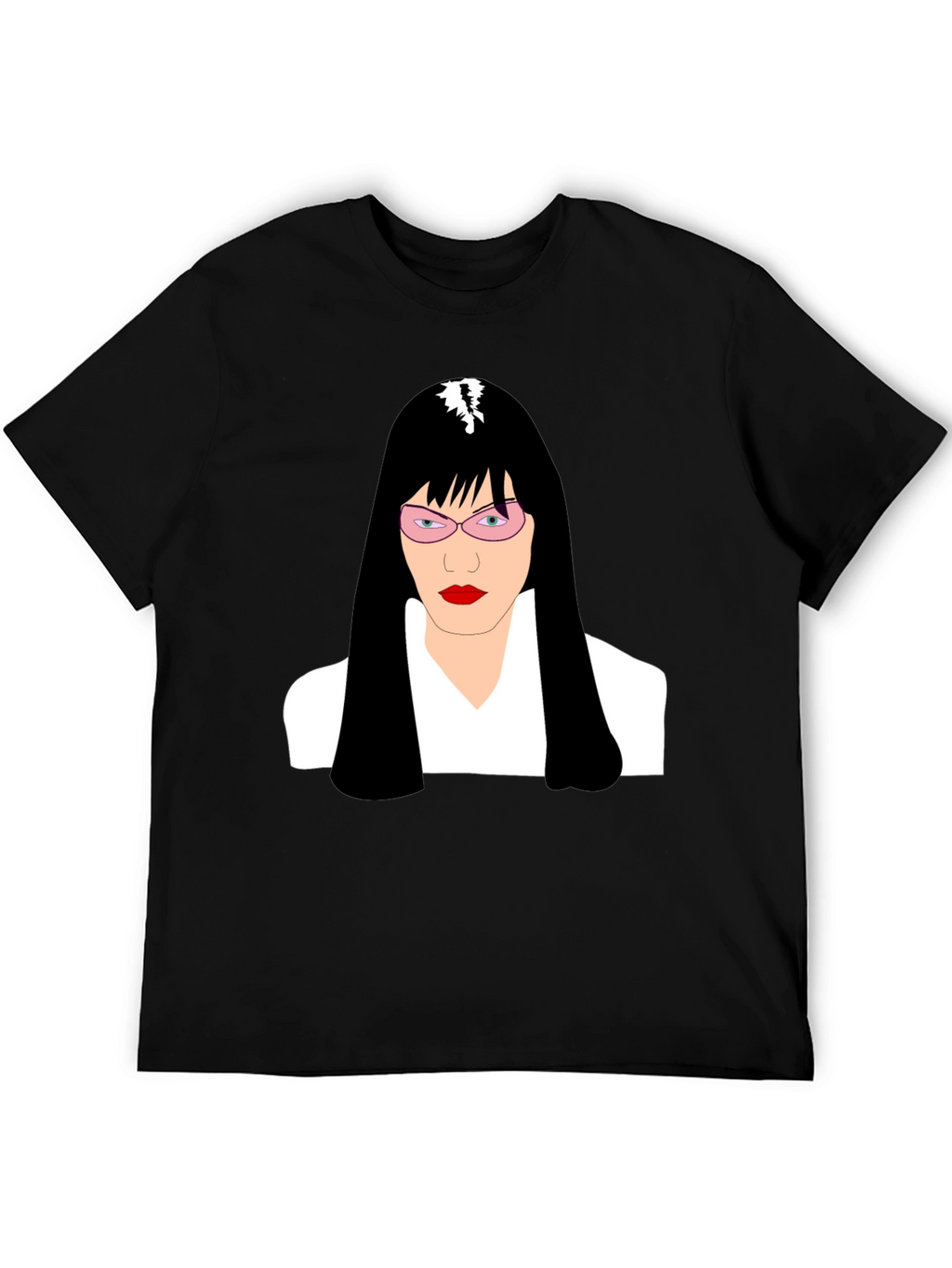 Stylish Graphic T-Shirt - Woman with Pink Glasses Design