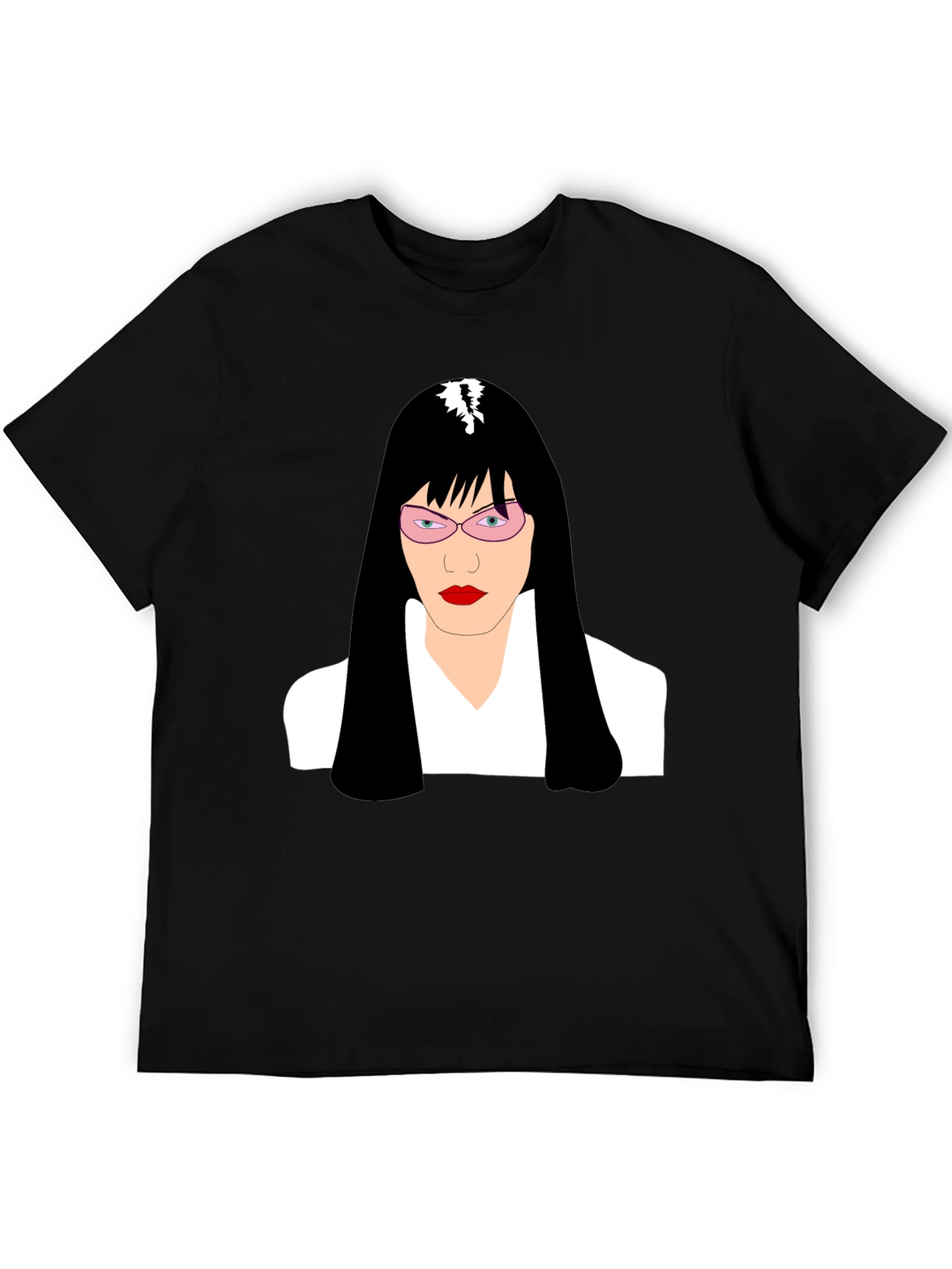 Stylish Graphic T-Shirt - Woman with Pink Glasses Design