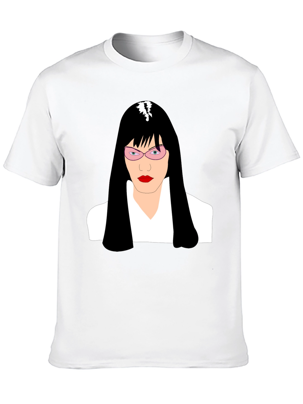 Stylish Graphic T-Shirt - Woman with Pink Glasses Design