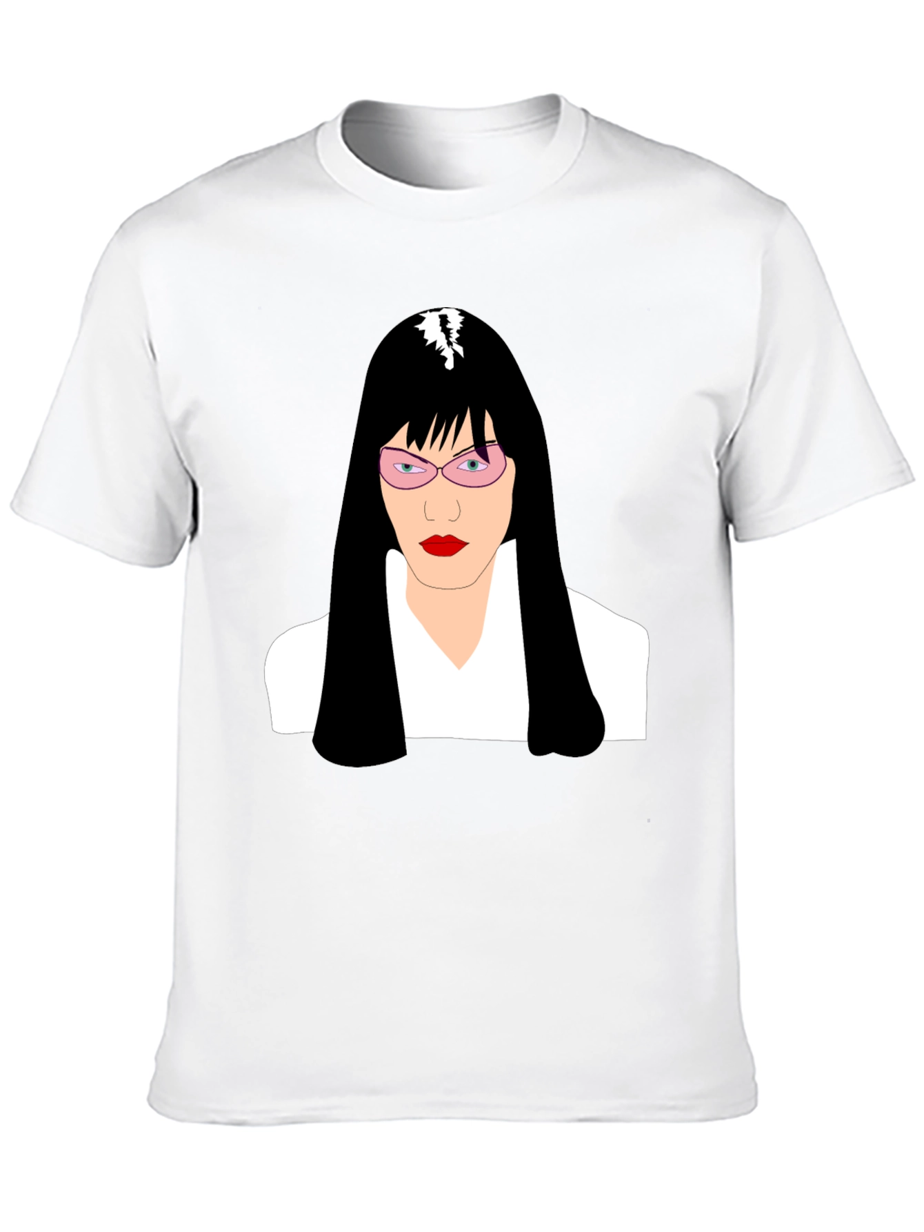 Stylish Graphic T-Shirt - Woman with Pink Glasses Design