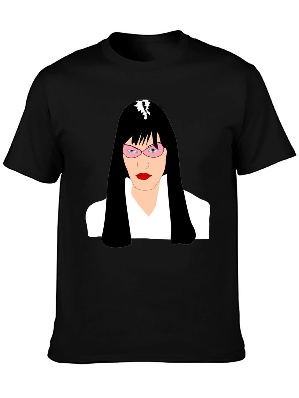 Stylish Graphic T-Shirt - Woman with Pink Glasses Design