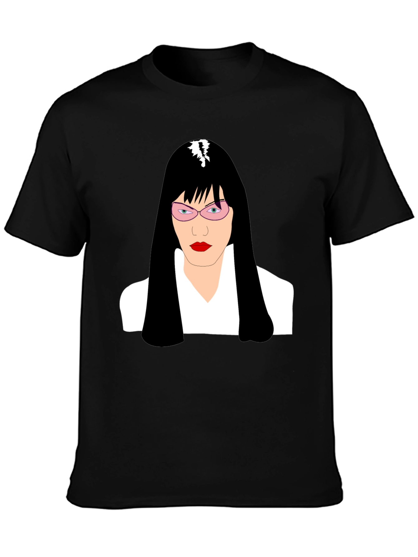Stylish Graphic T-Shirt - Woman with Pink Glasses Design