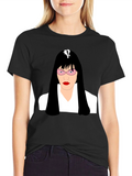 Stylish Graphic T-Shirt - Woman with Pink Glasses Design