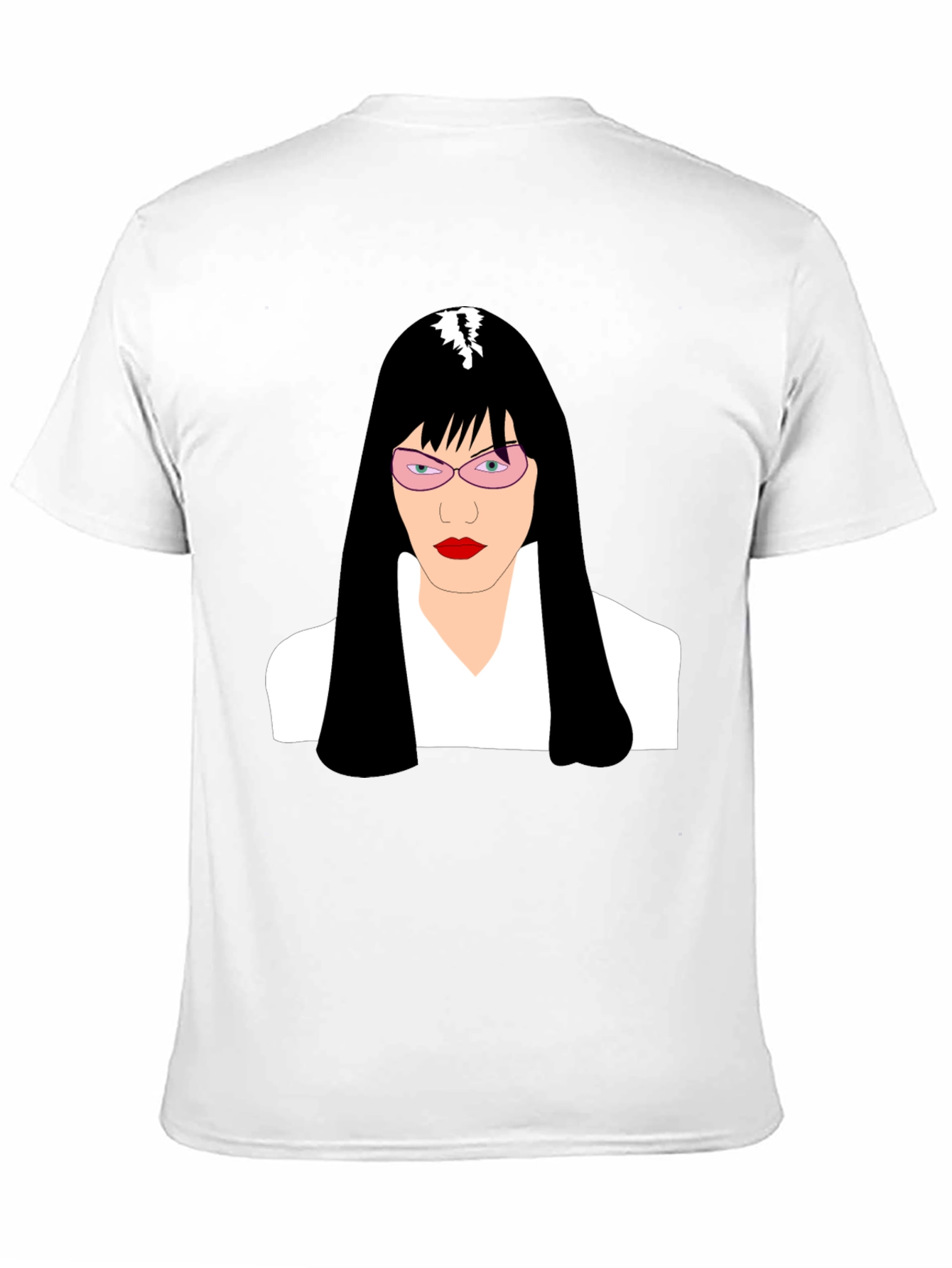 Stylish Graphic T-Shirt - Woman with Pink Glasses Design
