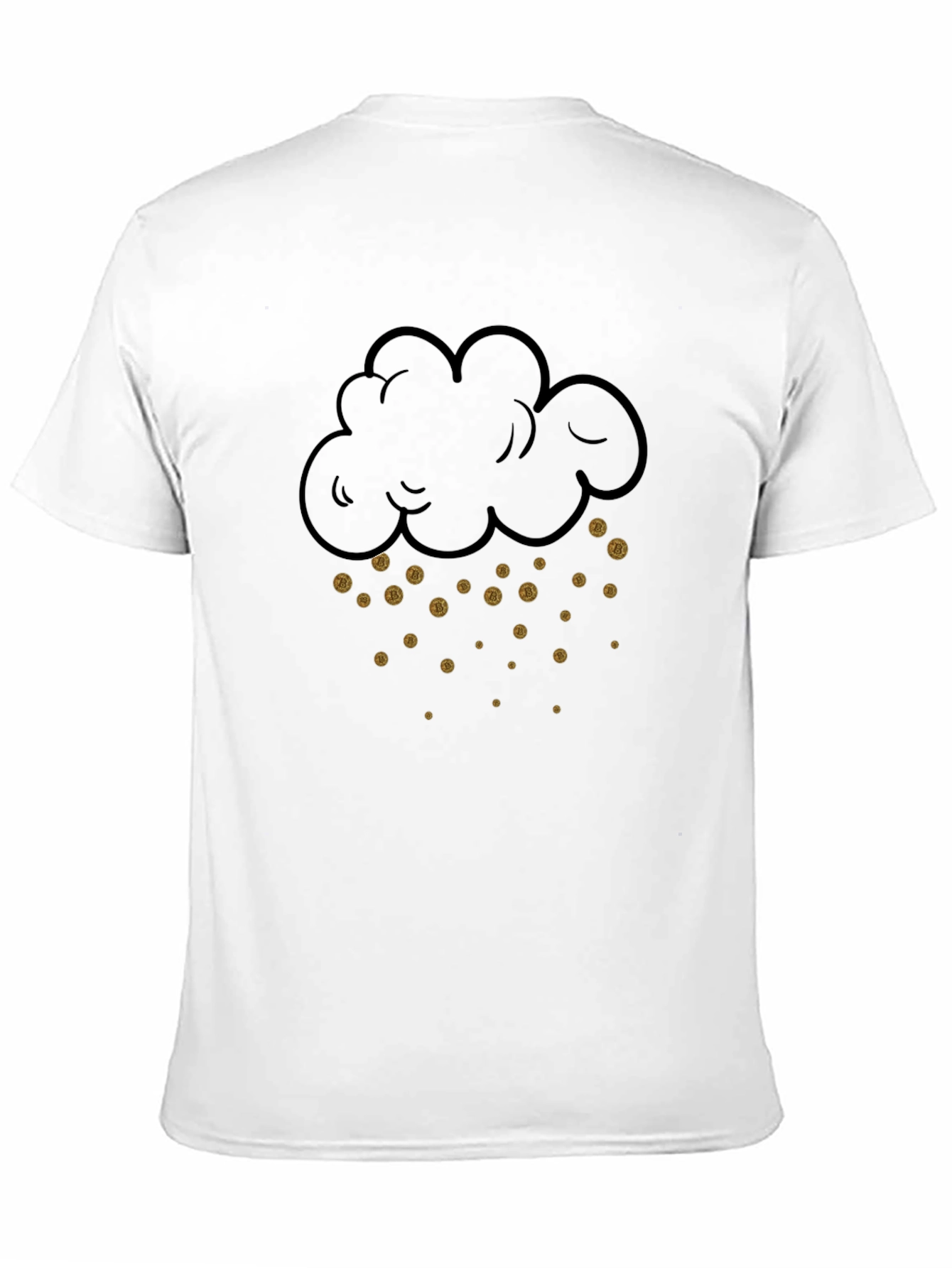 Bitcoin Rain Cloud Graphic Tee - Black Cotton Shirt