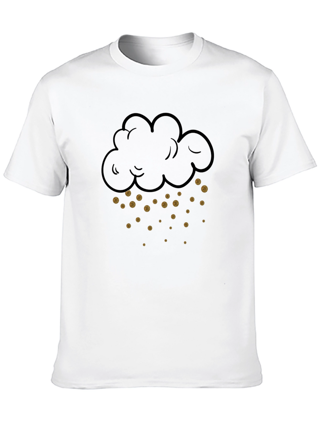 Bitcoin Rain Cloud Graphic Tee - Black Cotton Shirt