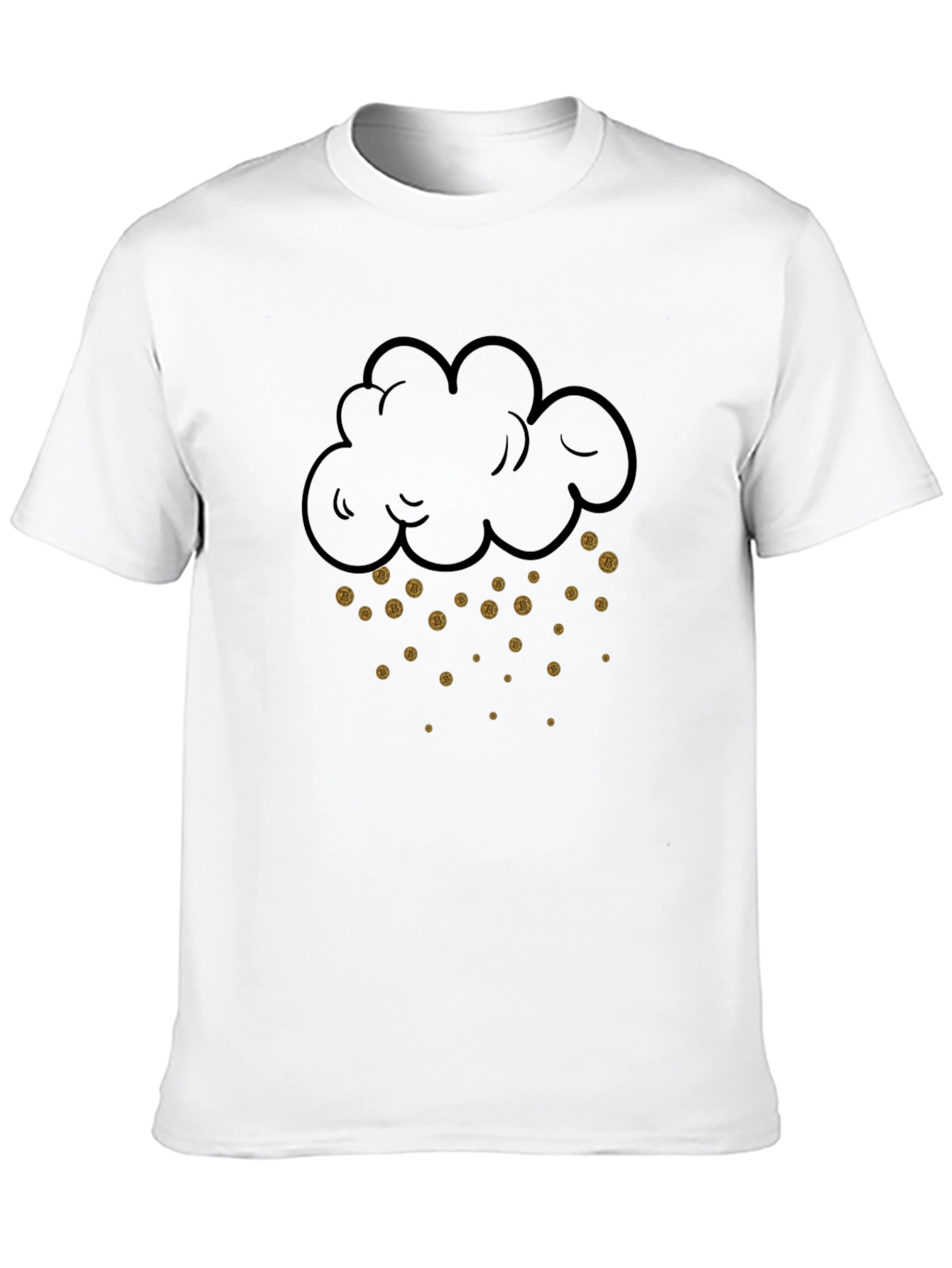Bitcoin Rain Cloud Graphic Tee - Black Cotton Shirt