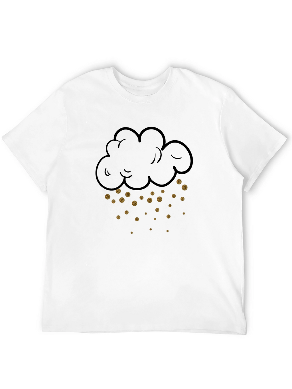 Bitcoin Rain Cloud Graphic Tee - Black Cotton Shirt