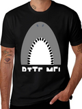 Shark Graphic Tee - Black Cotton T-Shirt