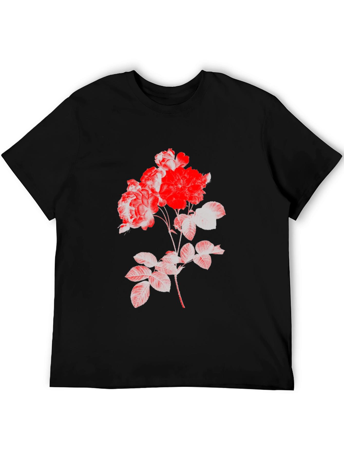Black Floral Print Tee