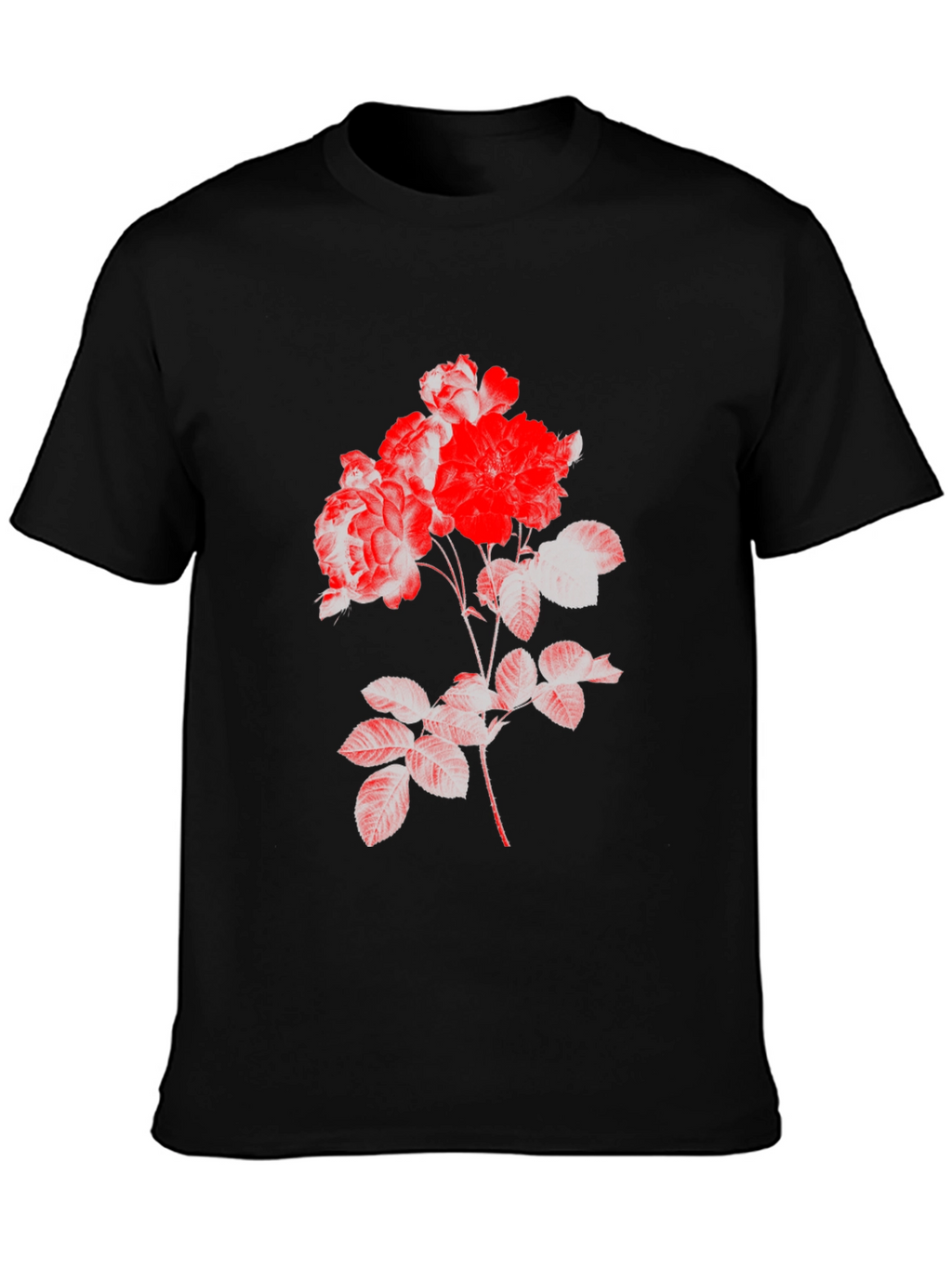 Black Floral Print Tee