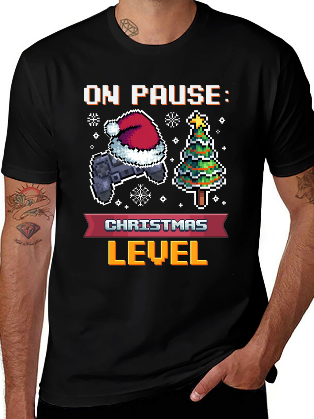 On Pause: Christmas Level Gamer Tee