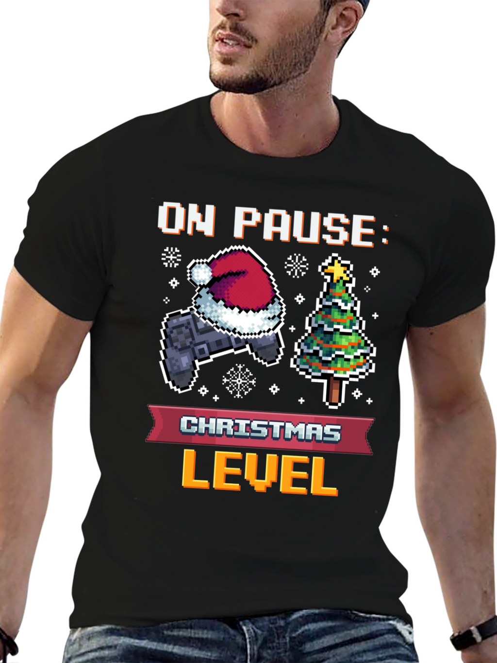 On Pause: Christmas Level Gamer Tee