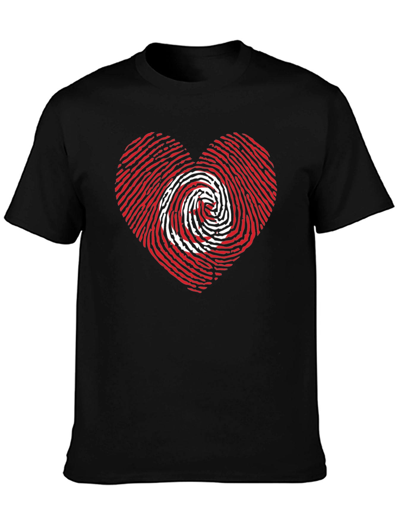 Heart Fingerprint Graphic Tee - Black
