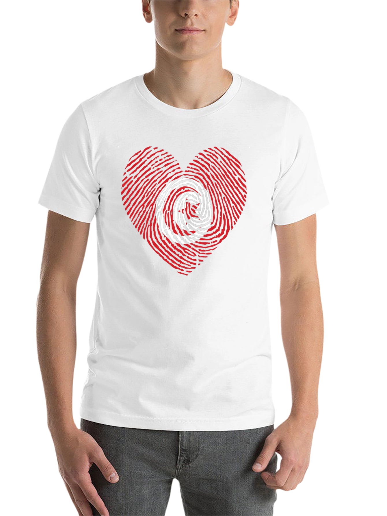 Heart Fingerprint Graphic Tee - Black