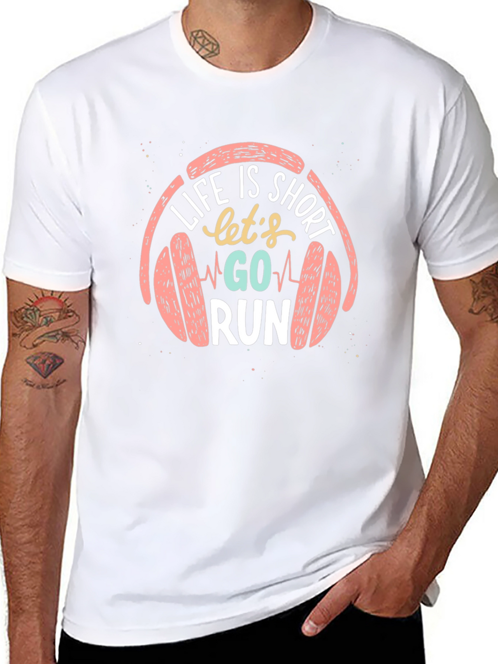 Life is Short Go Run Black T-Shirt