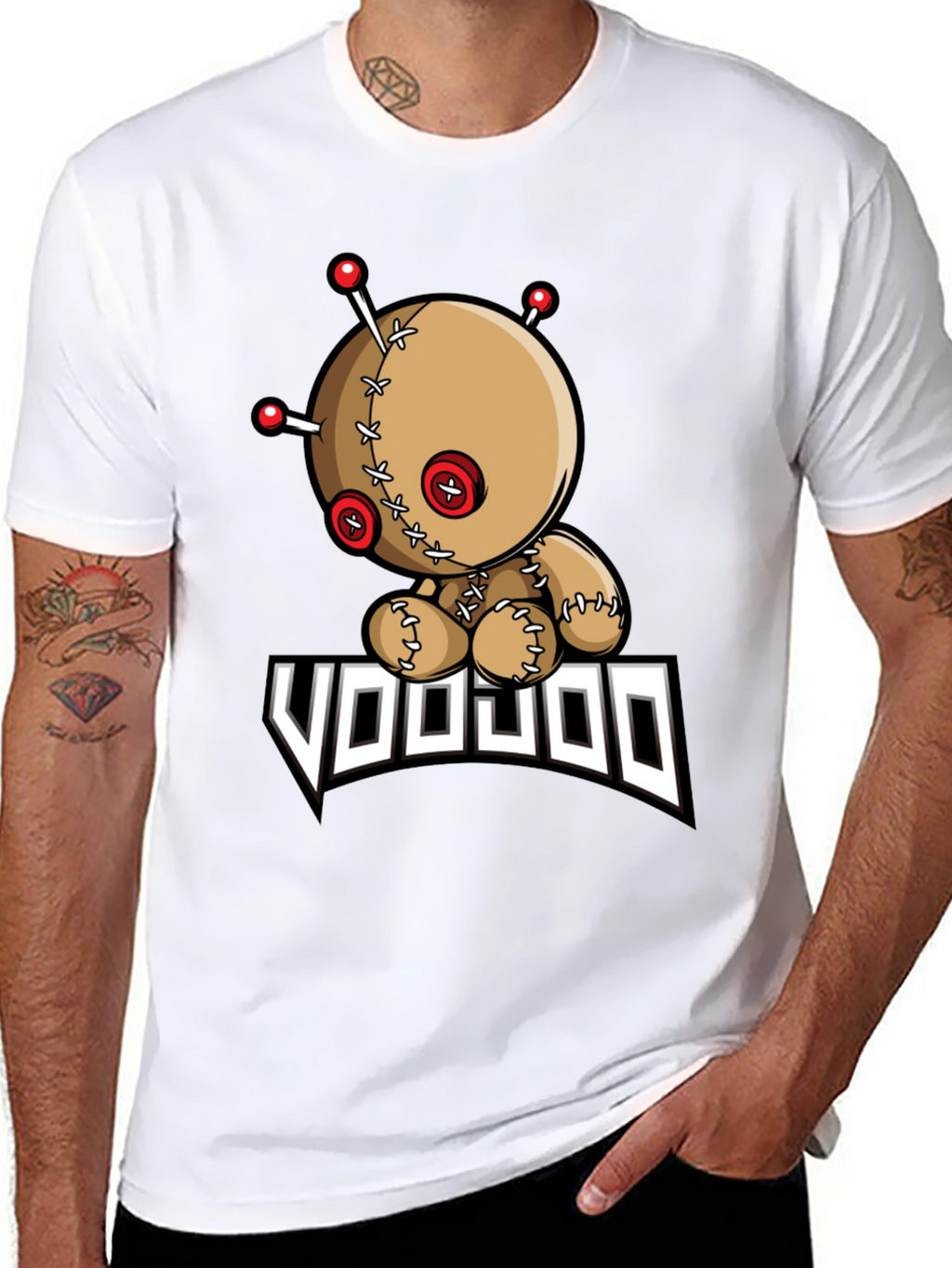 Voodoo Doll Graphic T-Shirt - Black Cotton Tee