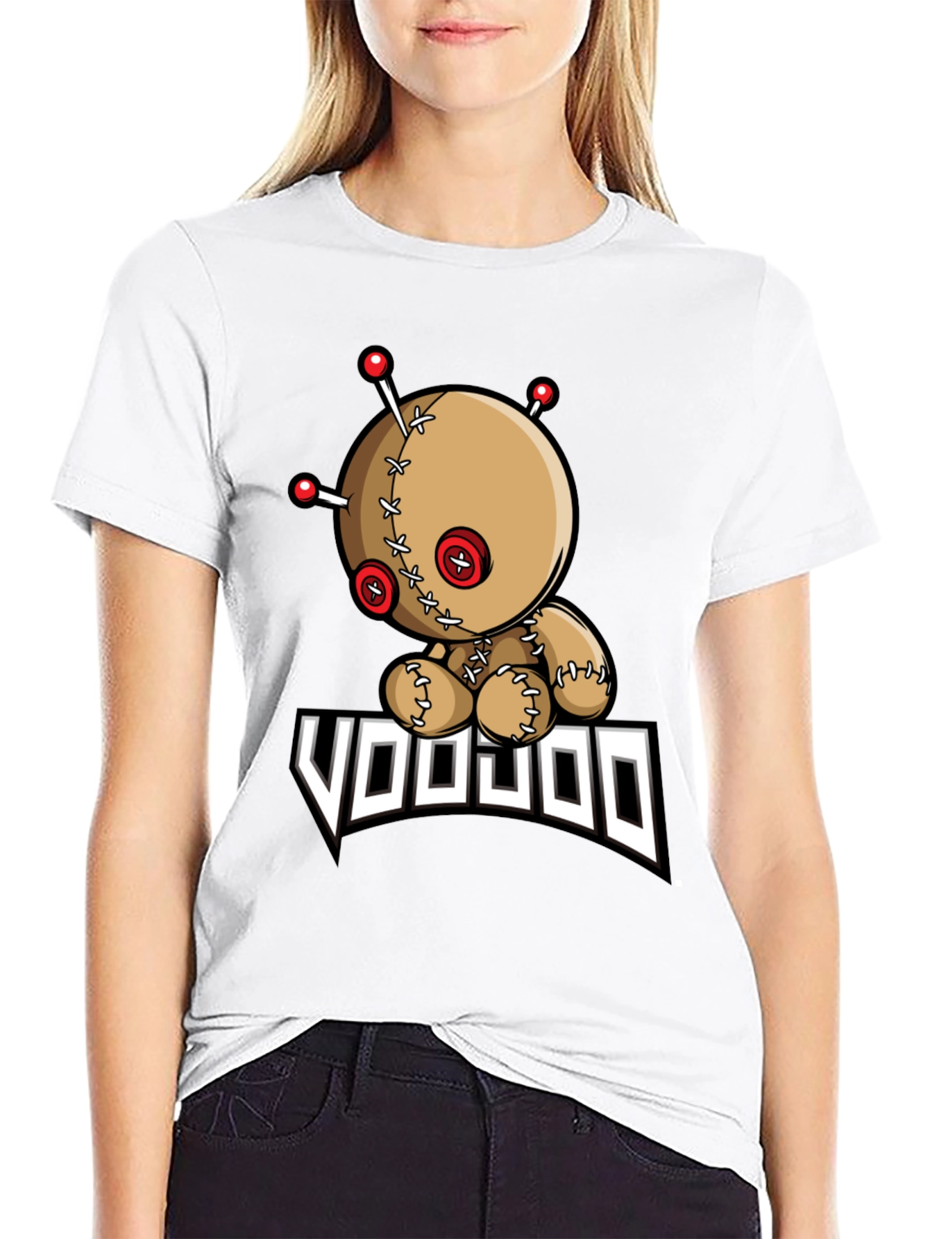 Voodoo Doll Graphic T-Shirt - Black Cotton Tee