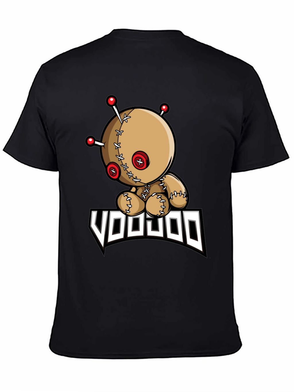 Voodoo Doll Graphic T-Shirt - Black Cotton Tee
