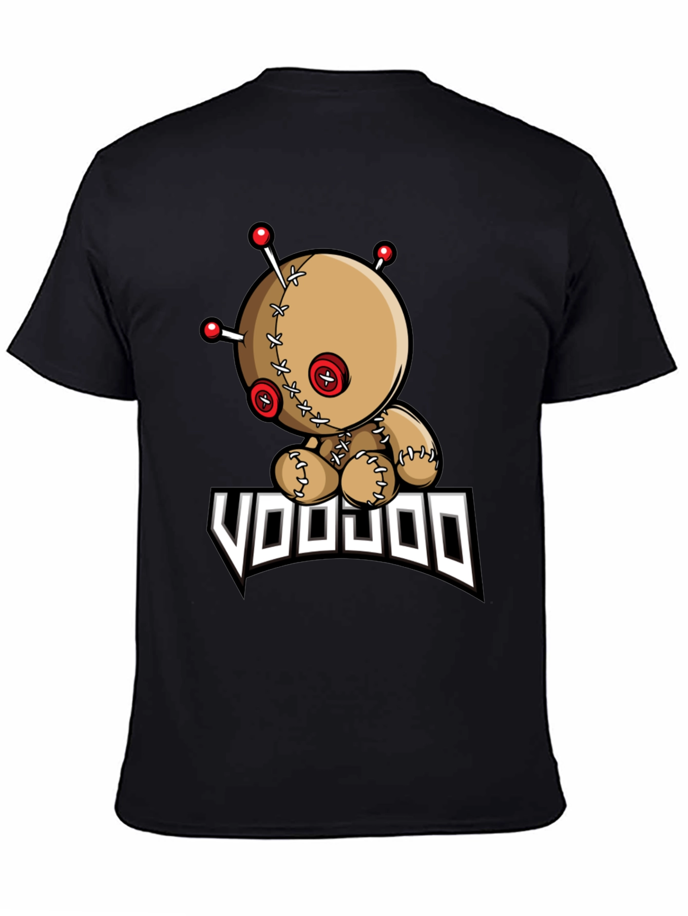 Voodoo Doll Graphic T-Shirt - Black Cotton Tee