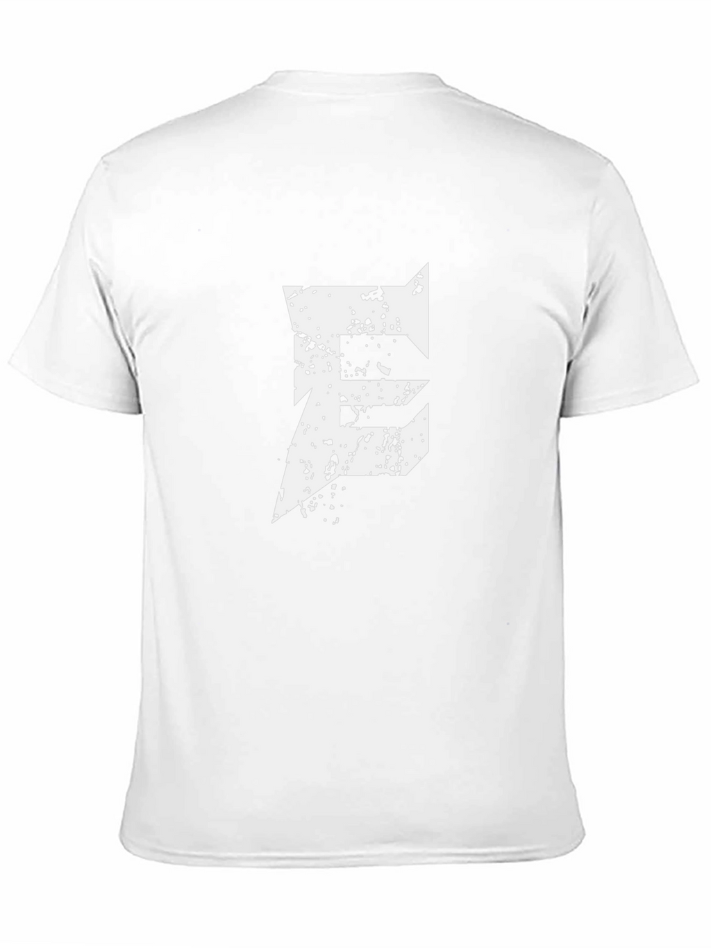 Mens Black T-Shirt with Distressed E Graphic