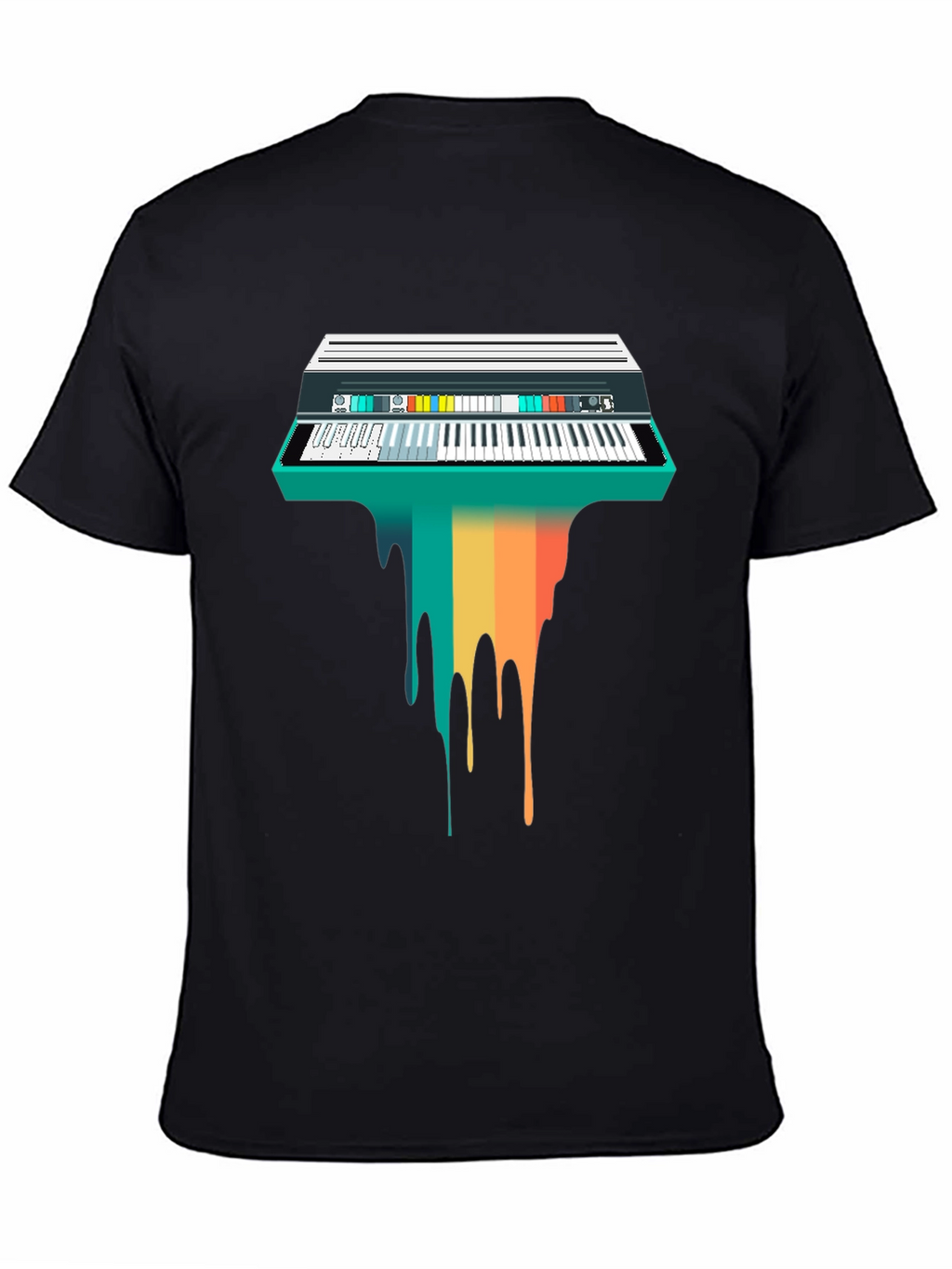 Retro Synthwave Keyboard Drip Graphic Tee