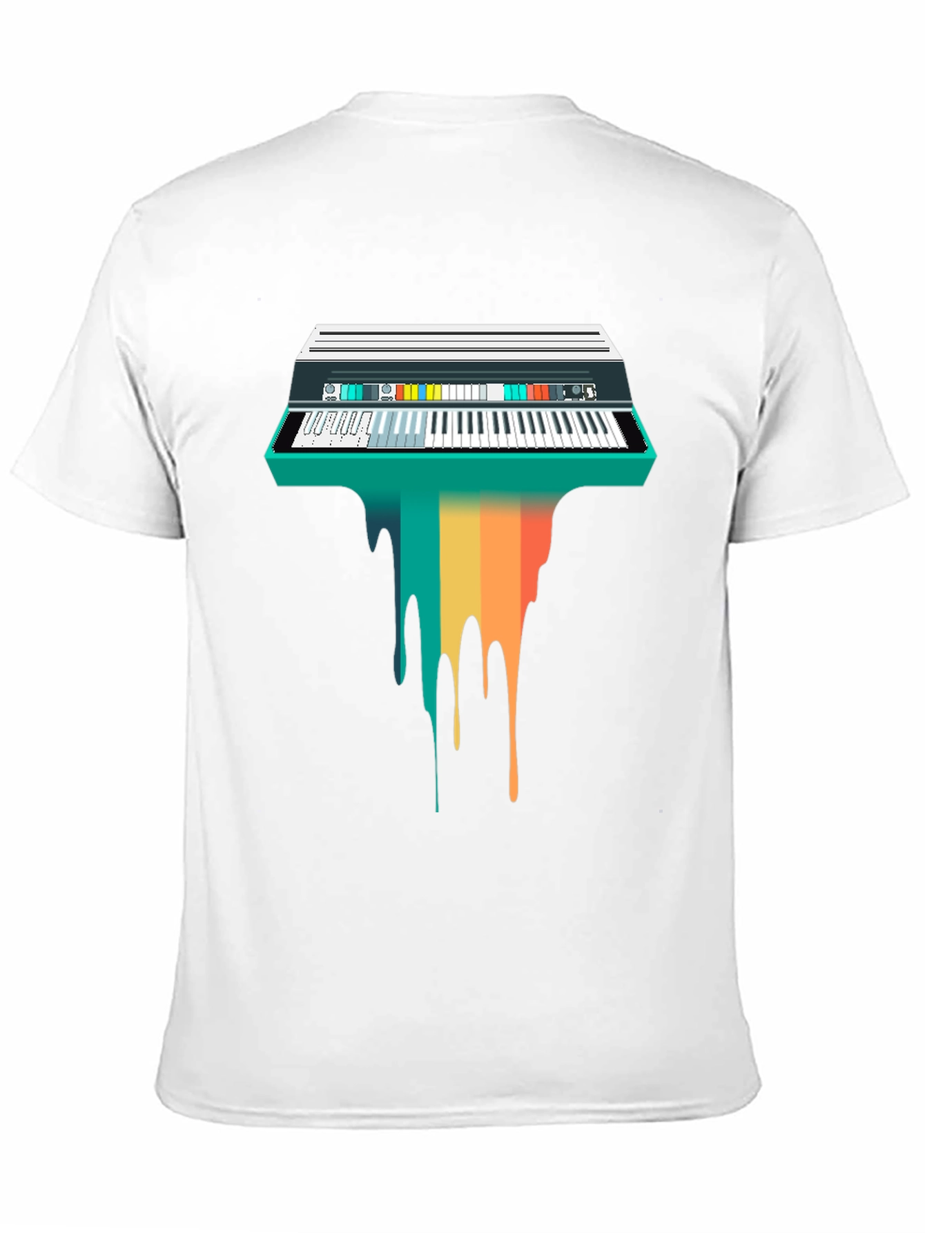 Retro Synthwave Keyboard Drip Graphic Tee