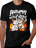 Autumn Cats T-Shirt - Cute Fall Graphic Tee