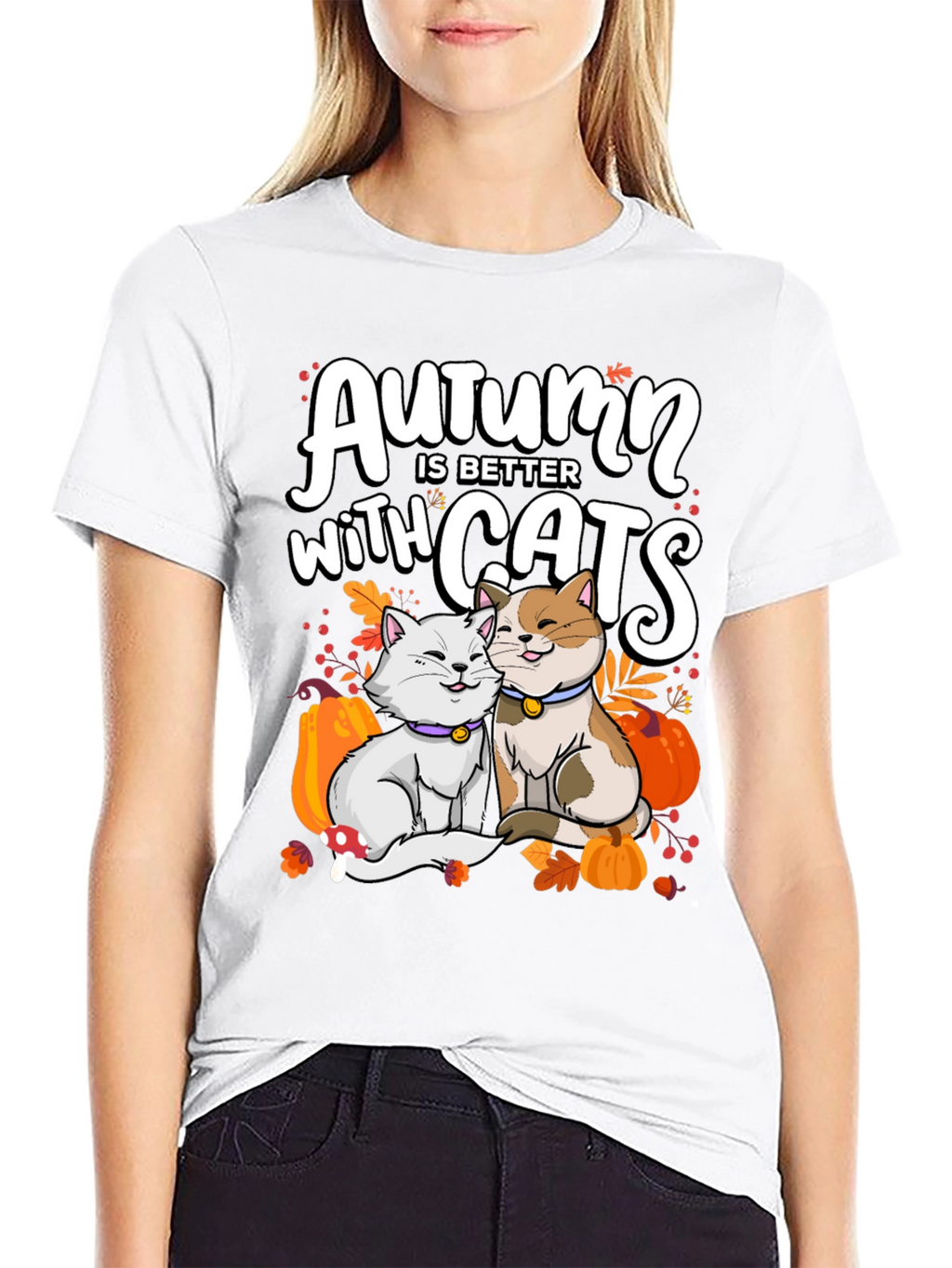 Autumn Cats T-Shirt - Cute Fall Graphic Tee