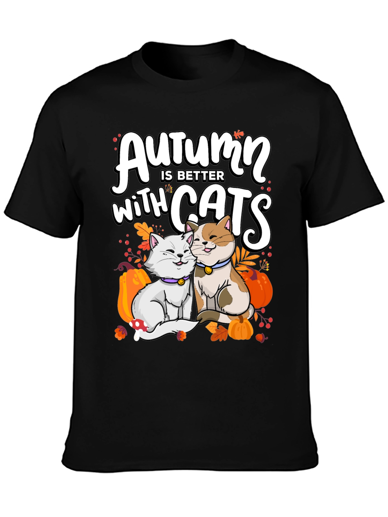 Autumn Cats T-Shirt - Cute Fall Graphic Tee
