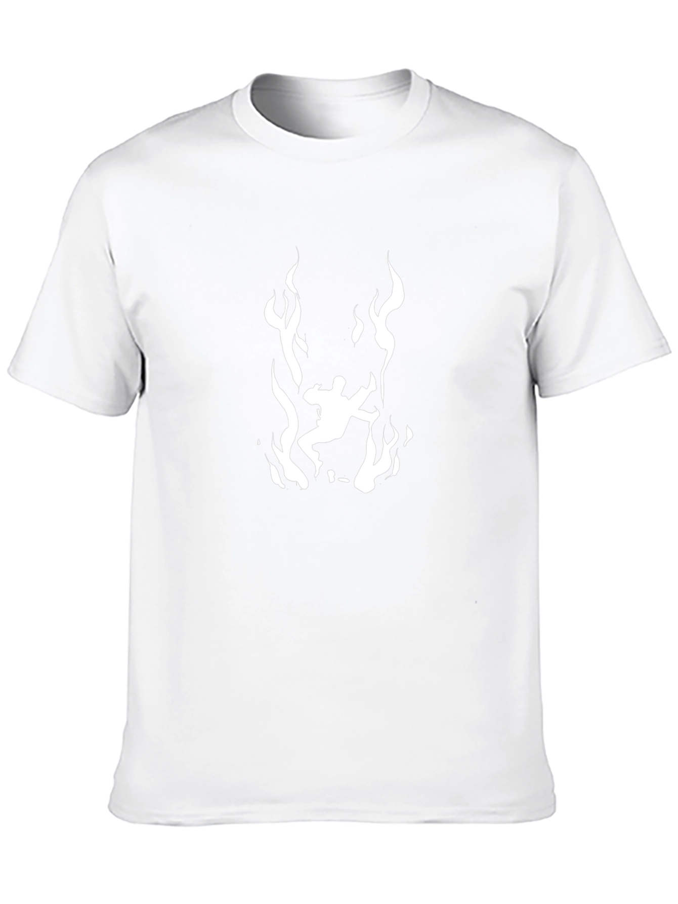 Fiery Silhouette Graphic Tee - Black Cotton T-Shirt