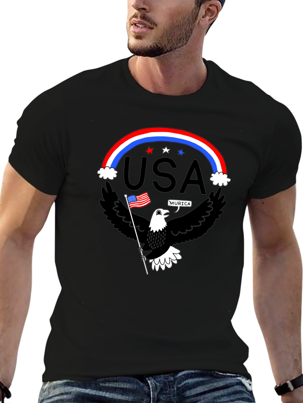 Patriotic Eagle USA Pride Graphic T-Shirt