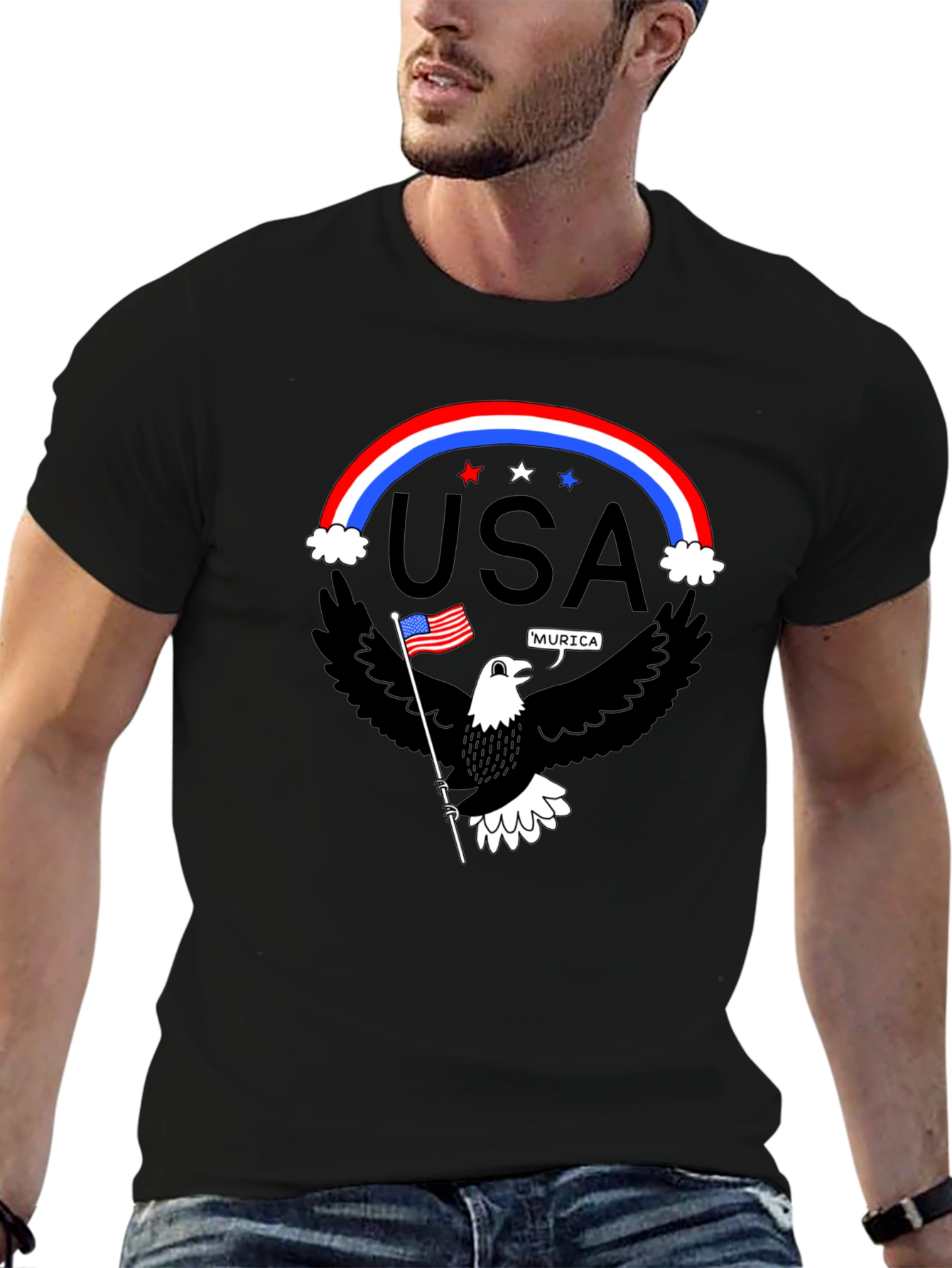 Patriotic Eagle USA Pride Graphic T-Shirt