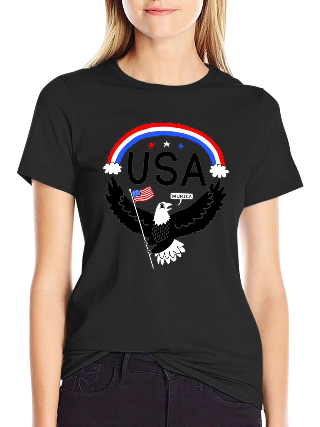 Patriotic Eagle USA Pride Graphic T-Shirt