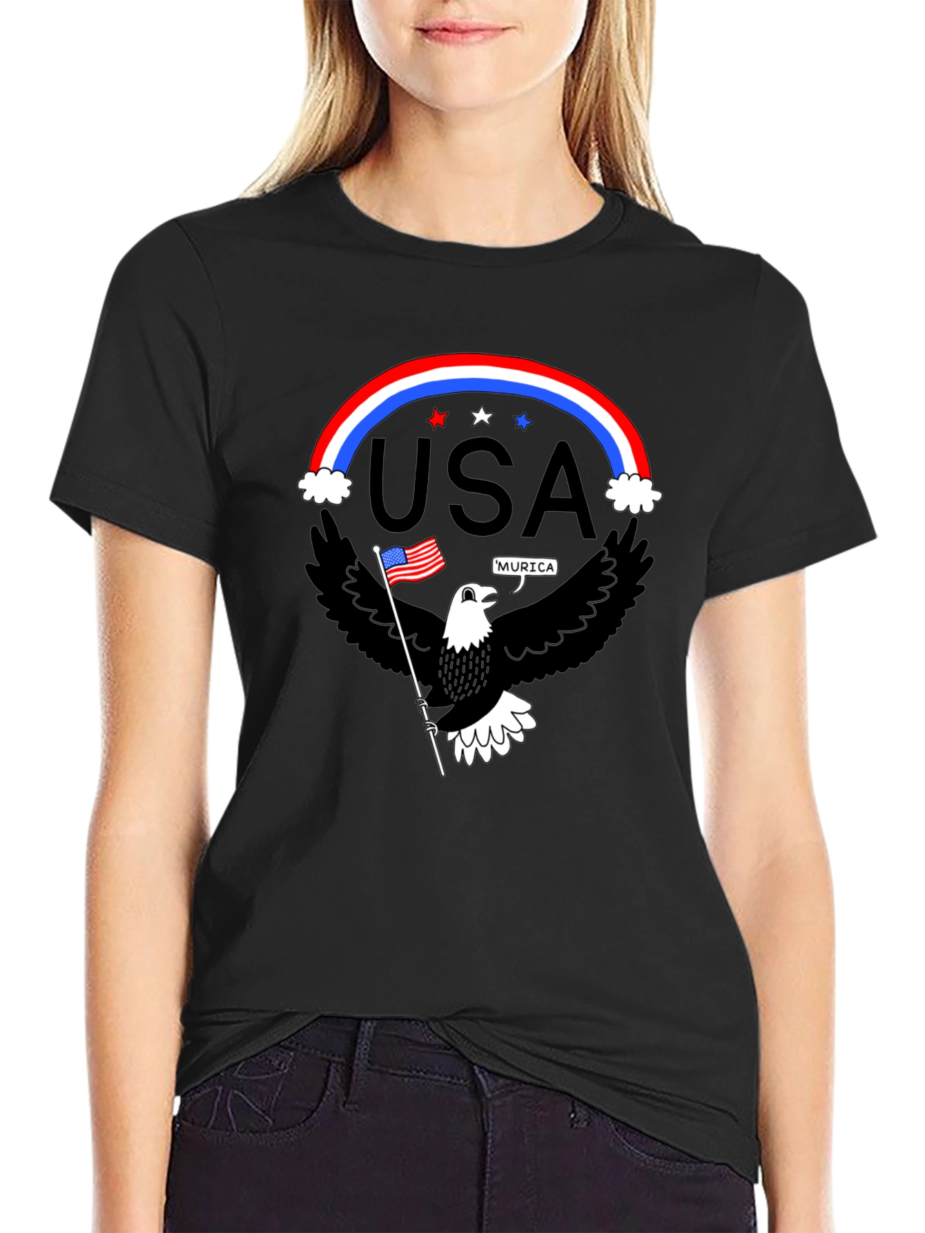 Patriotic Eagle USA Pride Graphic T-Shirt