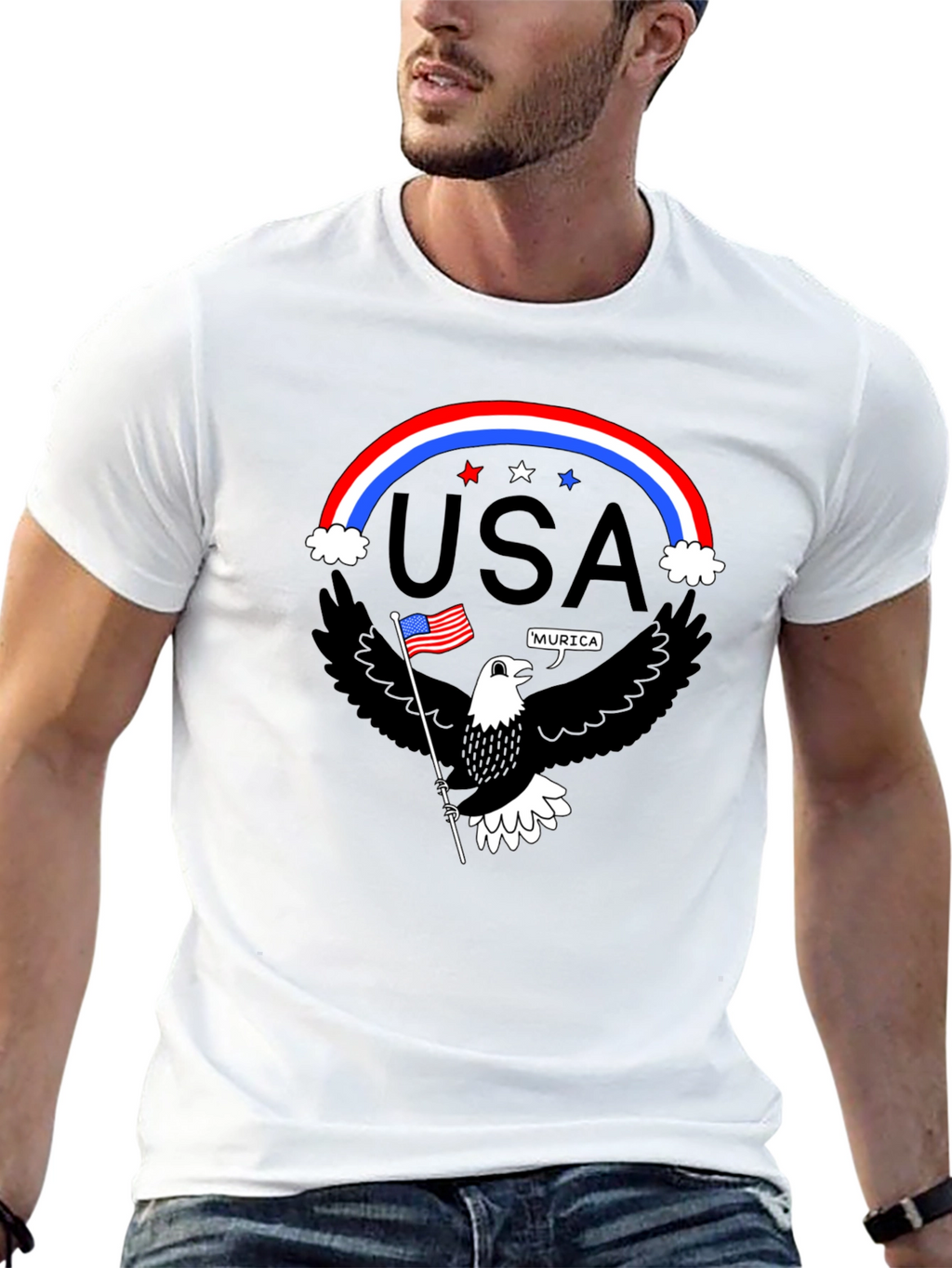Patriotic Eagle USA Pride Graphic T-Shirt