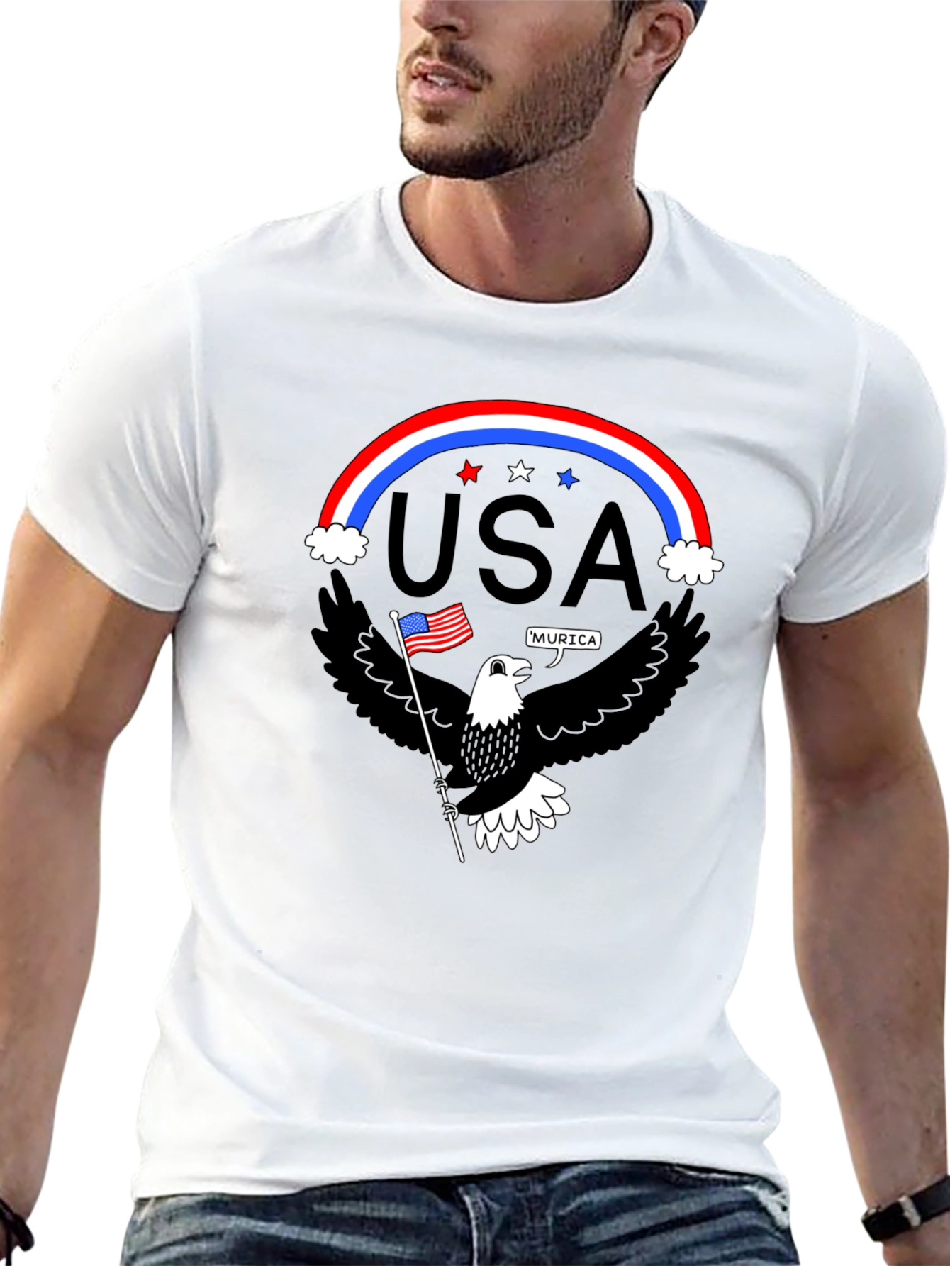 Patriotic Eagle USA Pride Graphic T-Shirt