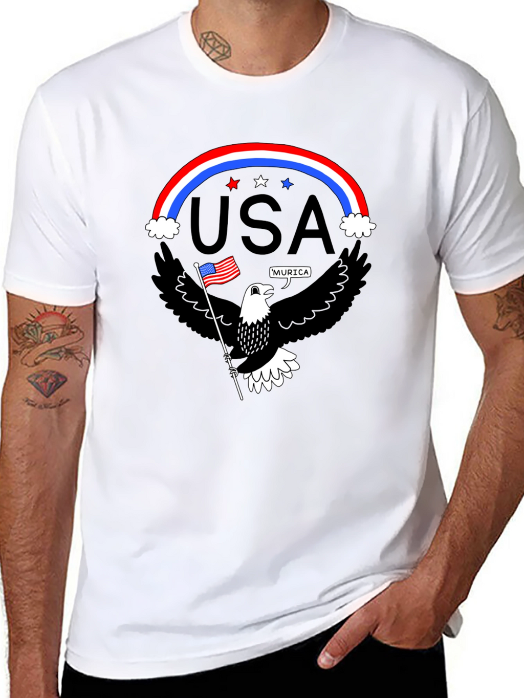 Patriotic Eagle USA Pride Graphic T-Shirt