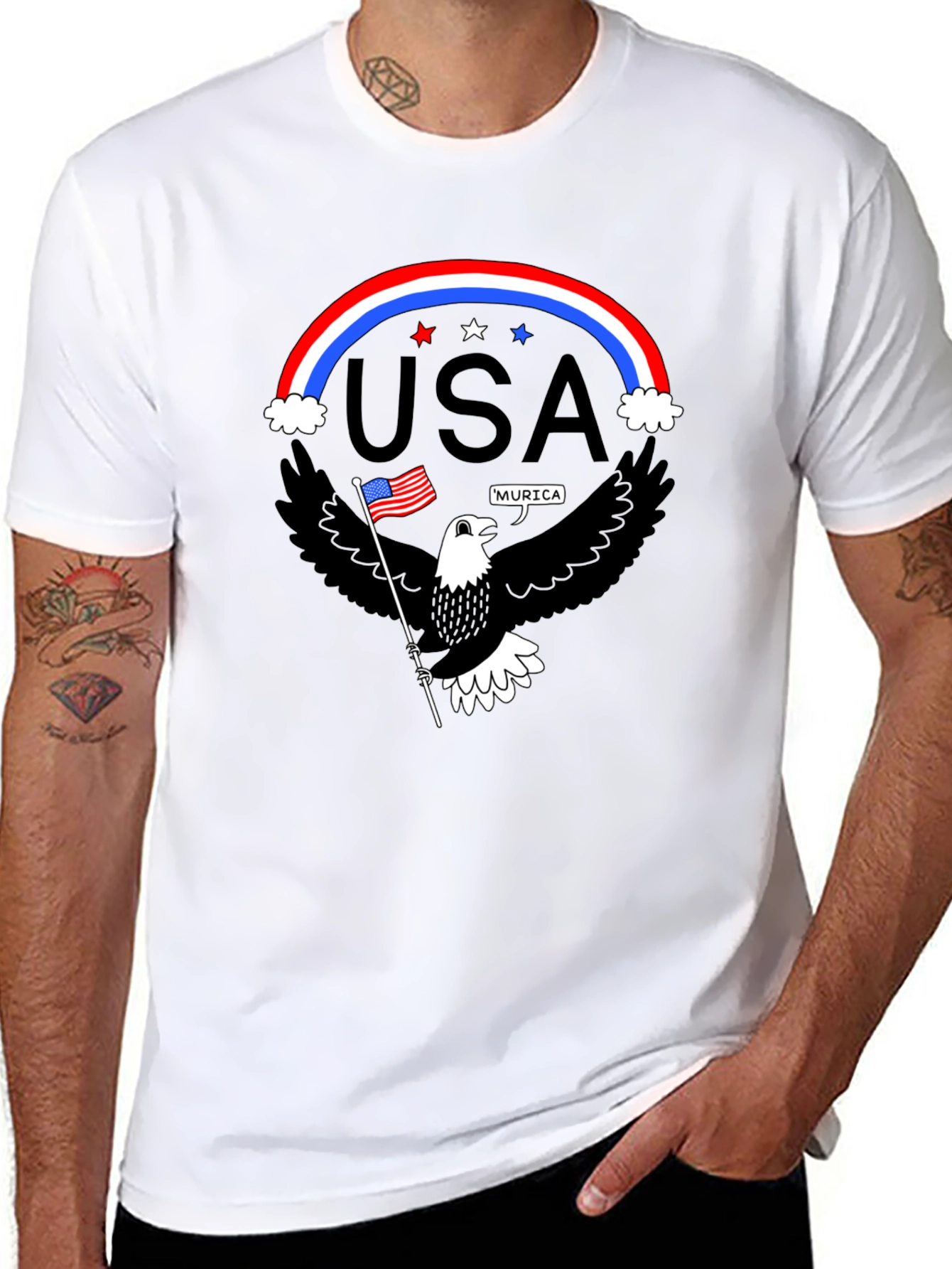 Patriotic Eagle USA Pride Graphic T-Shirt