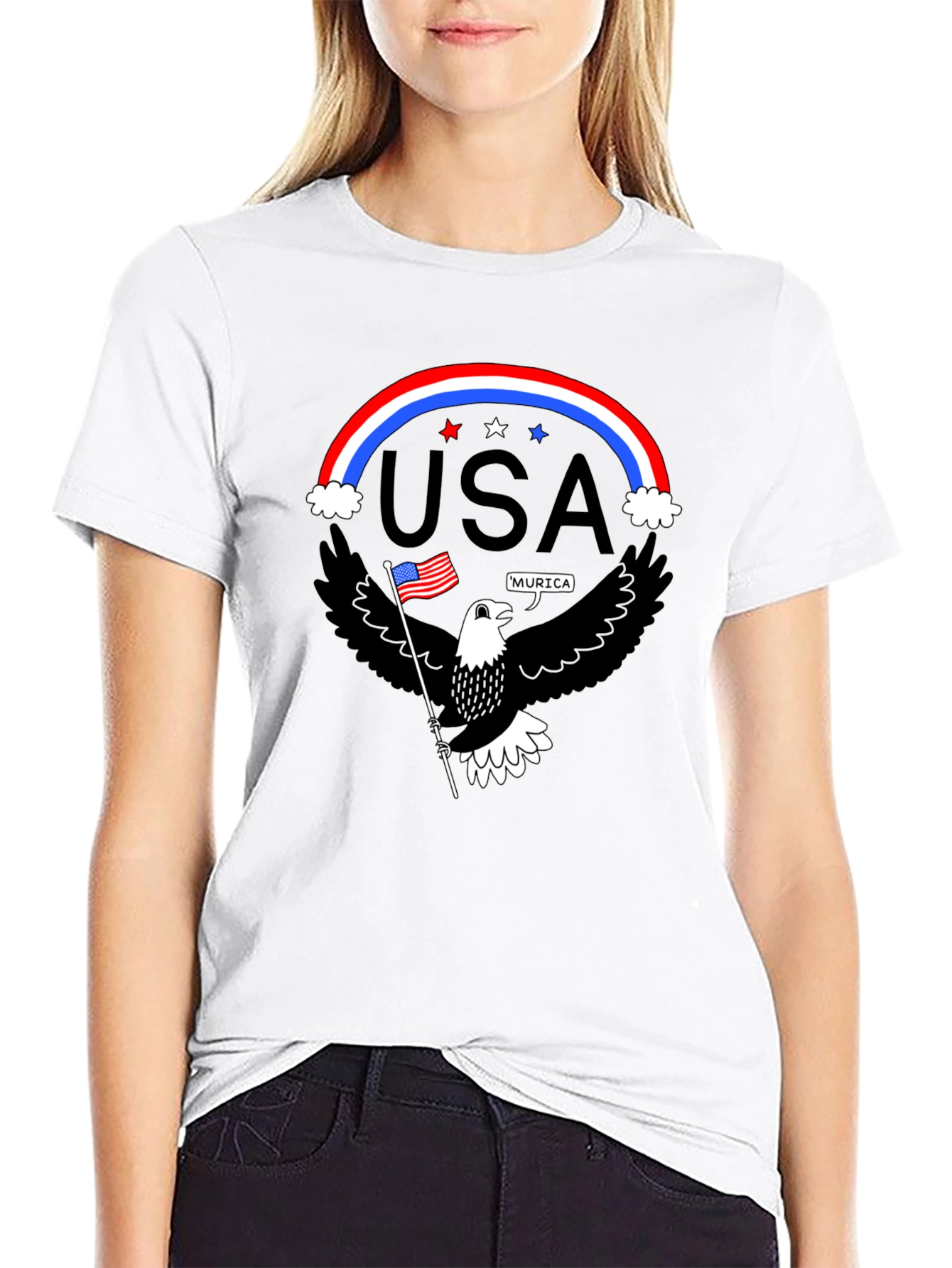 Patriotic Eagle USA Pride Graphic T-Shirt