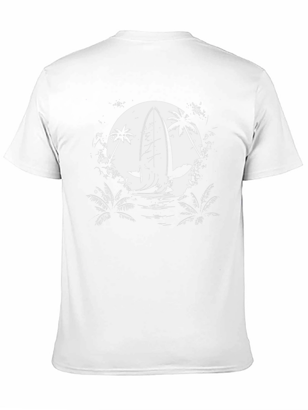 Surfboard Moon Graphic Tee - Black Cotton T-Shirt